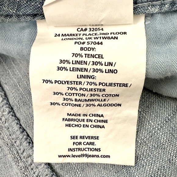 Anthropologie | Level 99 Light Wash Newport Wide-Leg Pants 28 - Picture 7 of 7